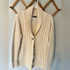Eddie Bauer wool cream cardigan
